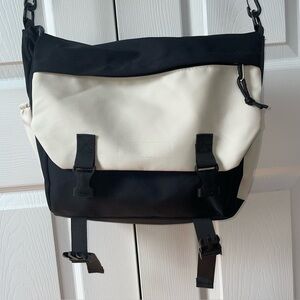 Black and White Crossbody Mars Society Sport Bag